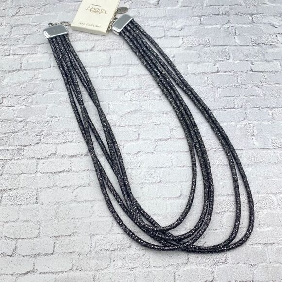Amrita Singh Siena 5 Strand Gunmetal Necklace - Picture 1 of 4